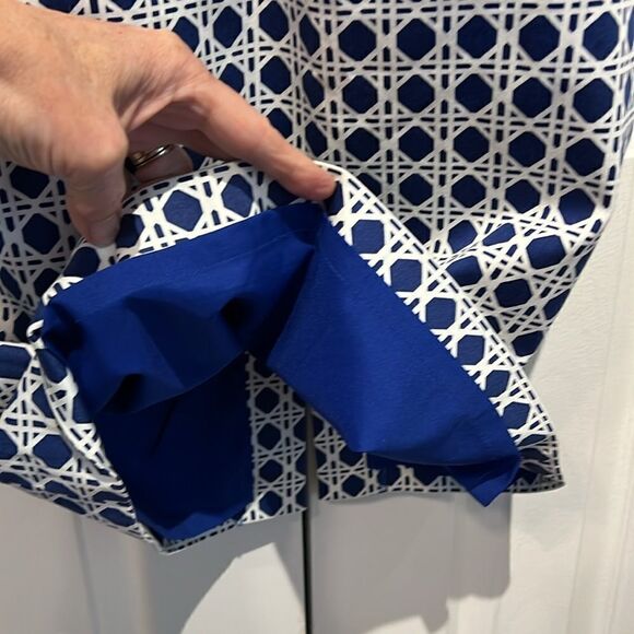 Anne Klein Blue/White Sleeveless A-Line Dress Size 6 NWT - Picture 5 of 13